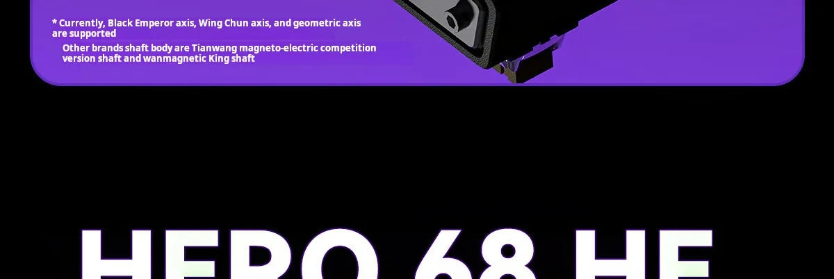 Teclado Mecânico Gaming AULA HERO 68 HE com Eixo Magnético RT, Iluminação RGB com Fio, Taxa de Polling 8K e Gravação Lateral