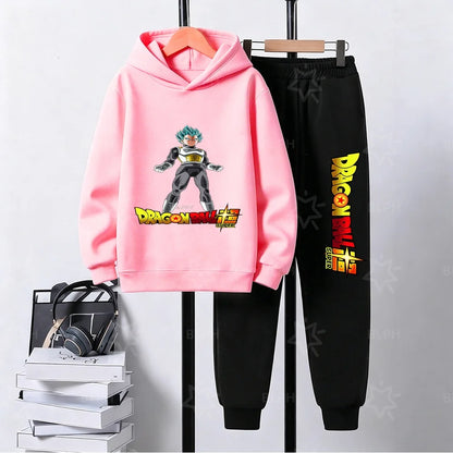 Produit gaming premium Fraquane Dragon Ball Super Son Goku Printed Hooded Sweatshirt Suit Casual Loose Anime Streetwear Hoodie Pants 2 Piece Set for Men Boys