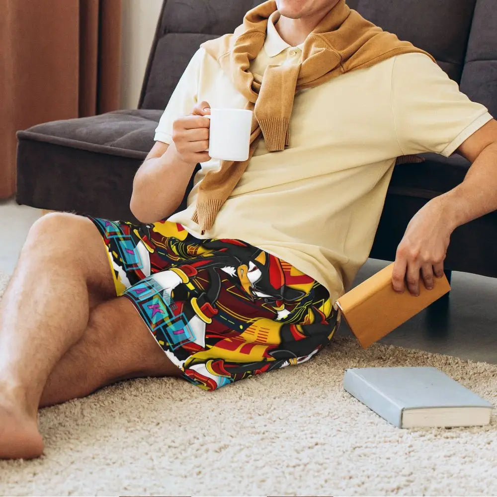 Custom Shadow The Hedgehog Sonic Poster Short Pajama Pants Men Sleepwear Sleep Lounge Bottom Shorts Sleeping Pants