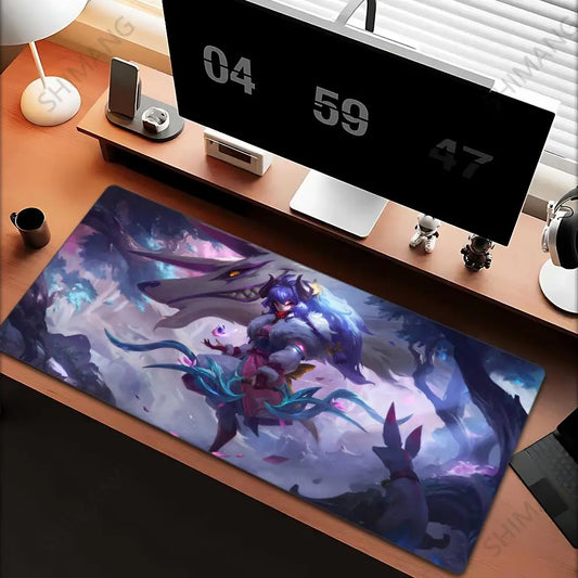 League of Legends Kindred Mouse Pad Large Gaming Mousepad Computer Anime Girl Desk Mat Laptop Accessories Gamer XXL Keyboard Rug