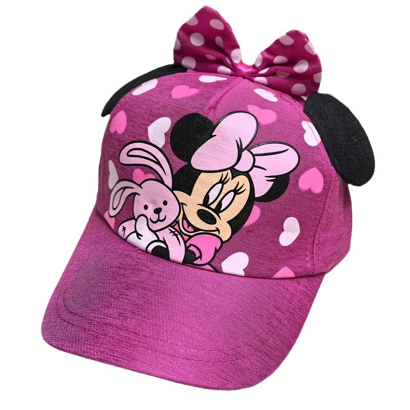 Casquette de baseball Disney Minnie Mickey Anime en coton et polyester, avec personnage de dessin animé, visière, pour déguisement, cadeau d'anniversaire pour enfants
