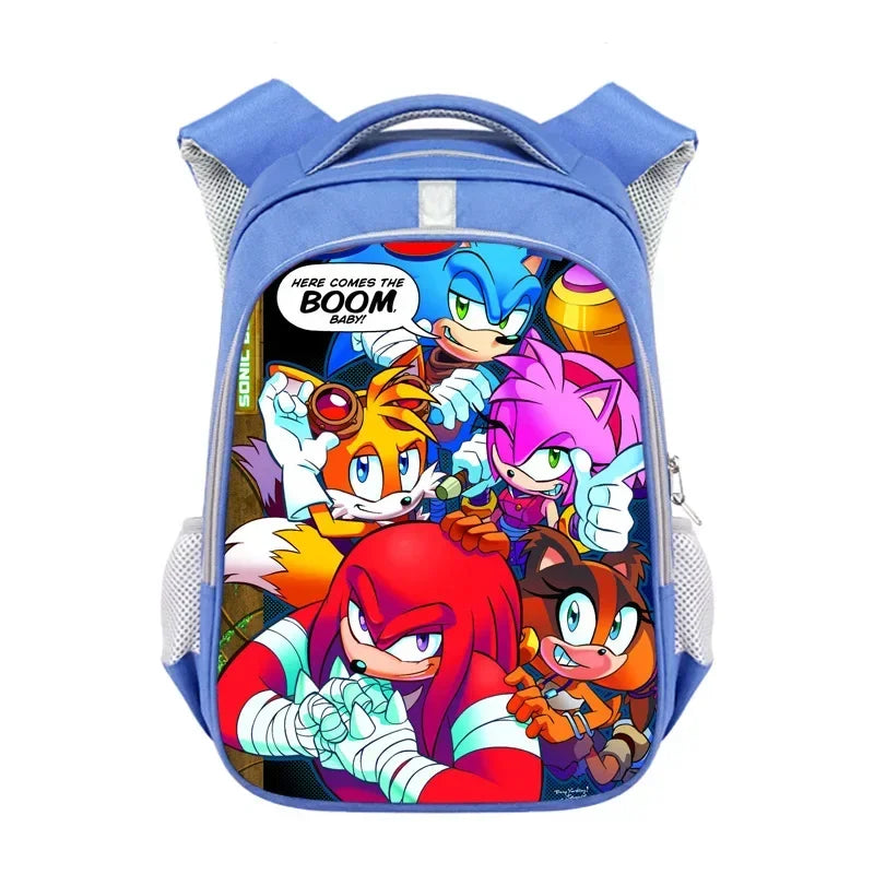 New Anime Character Sonic Action Puppet Kids Large Capacity School Bag Hedgehog Action Figure Teen Cartoon Backpack Gift