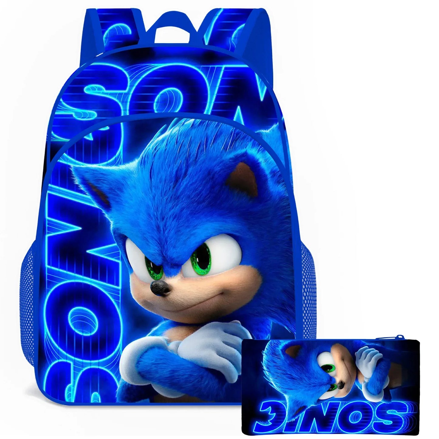 2025 New Arrival Sonic School Bag Lunch Bag Pencil Case Boys Girls Daily Use Book Cartoon Book Bags For Kids Christmas Gift