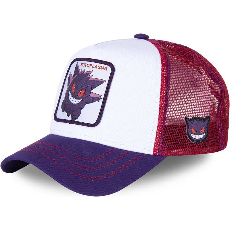 Casquette de baseball brodée Pokémon Pikachu, Gengar, Snorlax, Psyduck – Anime – Casquette en maille respirante ajustable – Cadeaux pour cosplay