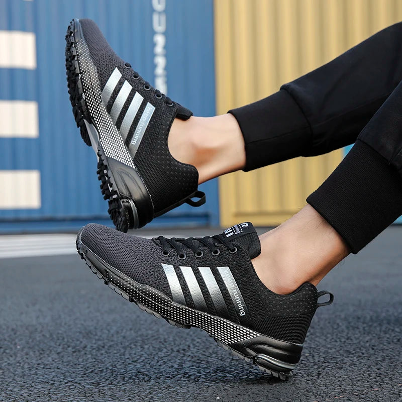Men Running Shoes Mesh Fashion Sneakers Breathable Casual Sport Shoes Outdoor Walking Jogging Tennis Shoes Athletics Plus Size