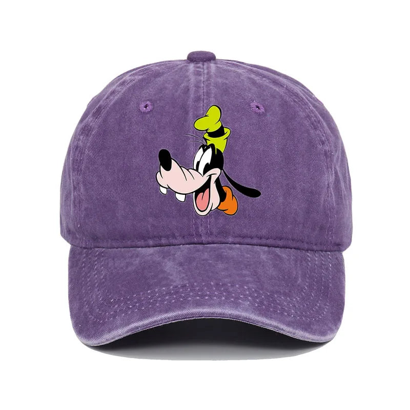Unisex Vintage Washed Mickey Minnie Print Baseball Cap for Men Women Cartoon Trucker Hat Adjustable Snapback Casual Hip Hop Hat