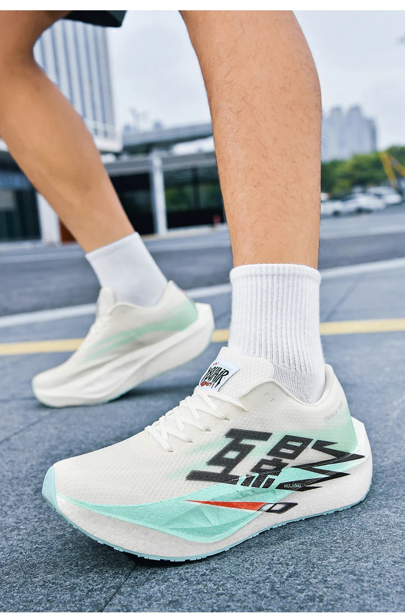 Running Shoe Men Sports Carbon Board Speciality Breathable Lightweight Women's Comfortable Athletic Nonskid Sneakers﻿ Marathon
