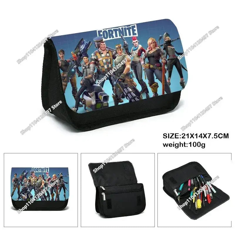 Fortnited Schüler-Federmäppchen mit großem Fassungsvermögen, Stiftetasche für Kinder, Spielzeug, Schulbedarf, Schreibwaren-Etui, Gaming-Geschenk für Jungen
