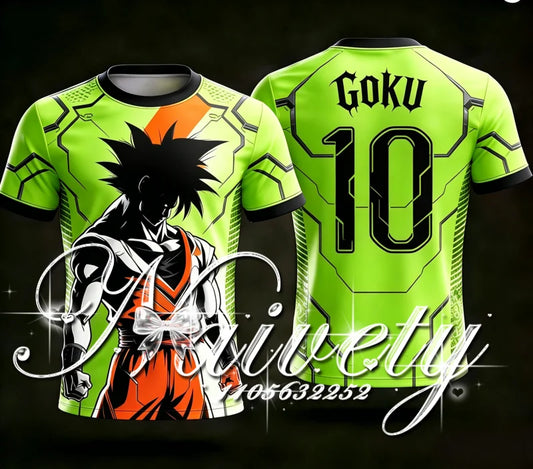 2026 New Summer Dragon Ball Z Classic Goku Silhouette 3D Print Soccer Jersey Unisex Anime Trendy Sports Short Sleeve T-shirt