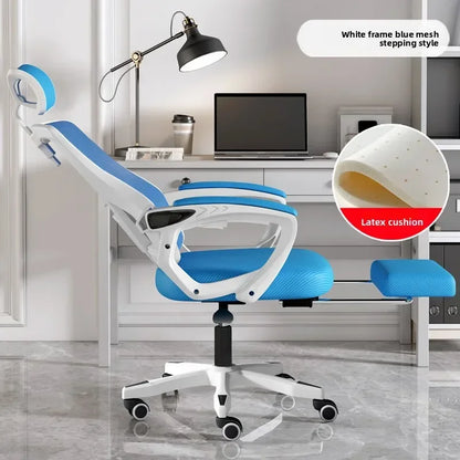Chaise de jeu ergonomique pour ordinateur, avec dossier inclinable et hauteur réglable, idéale pour les étudiants, les dortoirs et les bureaux à domicile.