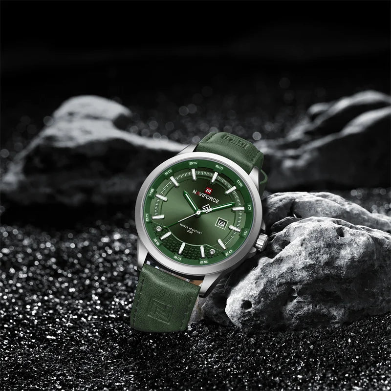 Naviforce 9248 Top Brand New Sport Wristwatch Luxury Military Auto Date Leather Simple Quartz Original Male Clock