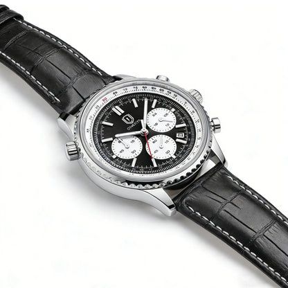 QINGXIYA Luxury Man Watch Quartz Waterproof Luminous Date Chronograph Leather Men Wristwatch Military Sports Men's Watches Reloj