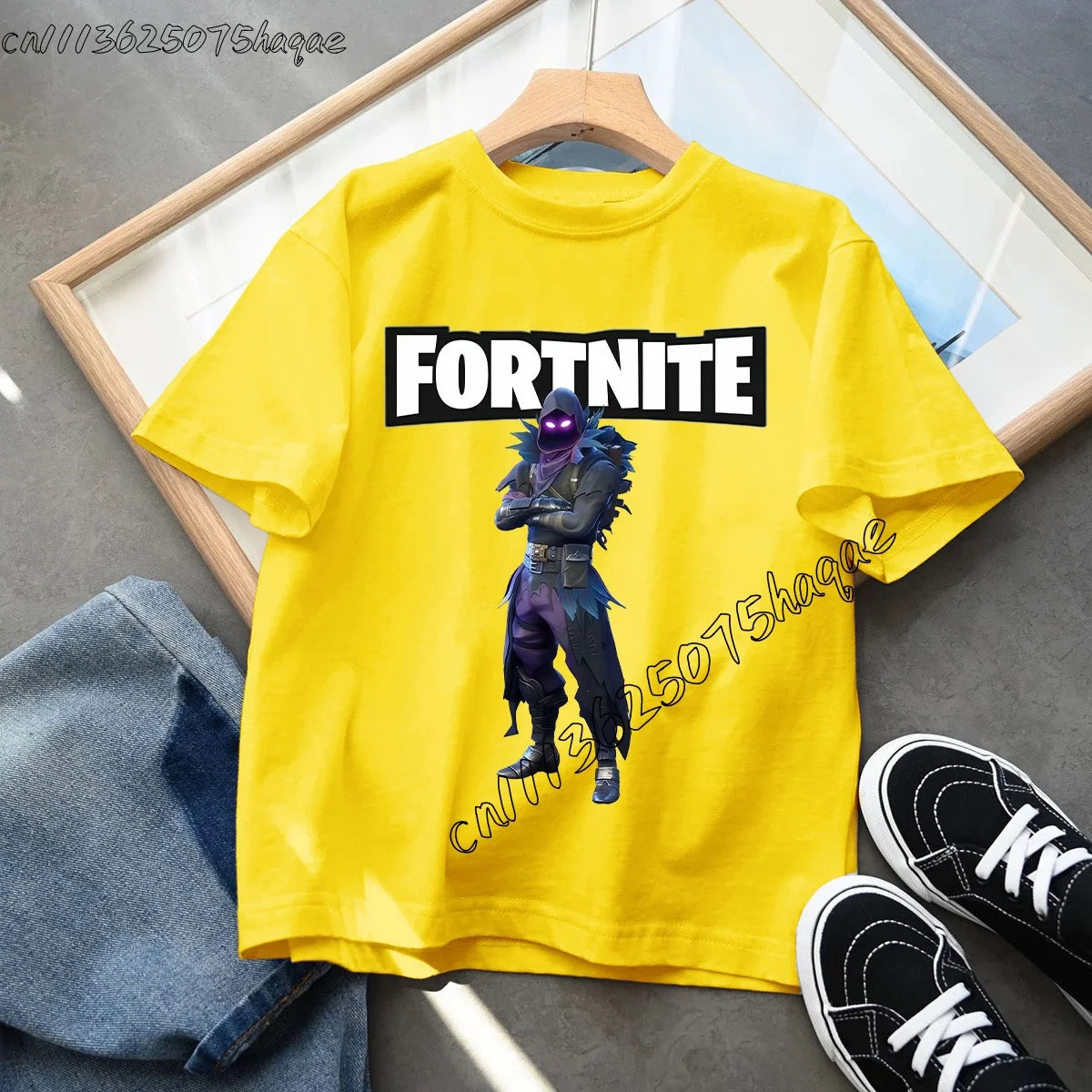 T-shirt infantil de verão Fortnite Bottle Royale — T-shirt de aniversário e festa para menino, manga curta em algodão