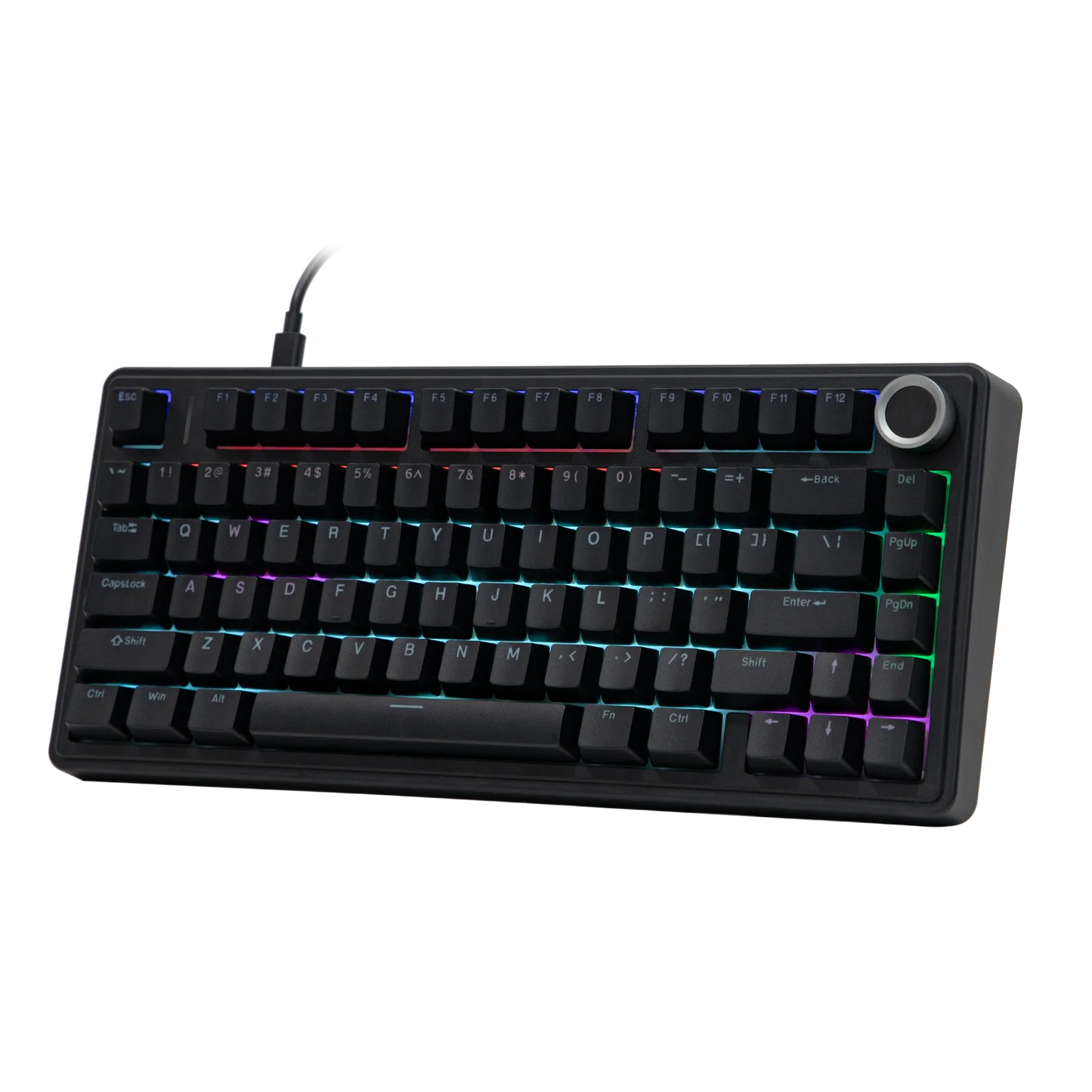 Teclado mecânico EPOMAKER x AULA F75 com fio, 75%, layout ANSI US, gasket, hot-swap, para Mac/WIN/Android, com botão rotativo