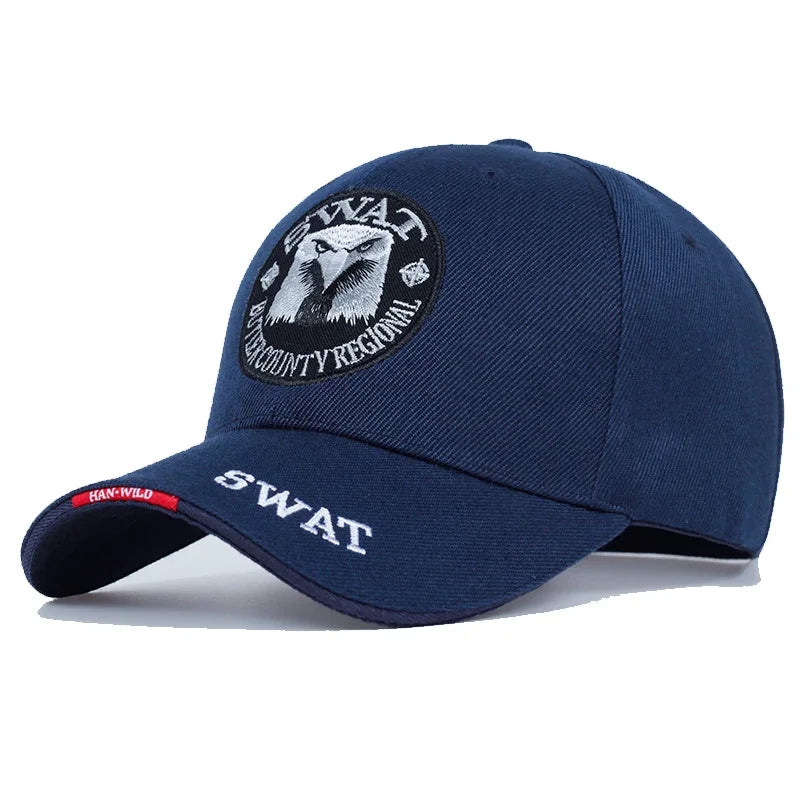 SWAT Eagle Baseball Cap Men's Embroidered Eagle Pattern Adjustable Peaked Caps Outdoor Visor Hat Tactical Hat Military Cap