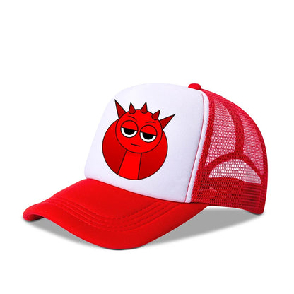 Casquettes de baseball Sprunkis pour garçons et filles : casquettes pour enfants à motif de dessins animés, casquettes hip-hop en maille respirante, casquettes mignonnes de style anime, casquettes anti-soleil, cadeaux d'anniversaire