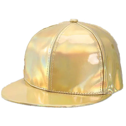 Casquette de baseball unisexe en cuir PU style « laser », look streetwear et hip-hop, pour hommes et femmes, couleurs éclatantes, casquette Y2K