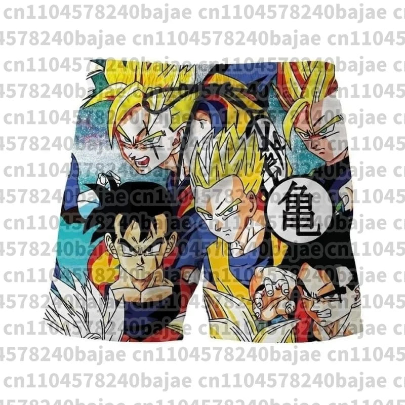 2026 New Dragon Ball Gohan Kid Super Saiyan Manga Print Quick Dry Shorts Men Casual Beach Wear Gym Workout Sports Board Shorts