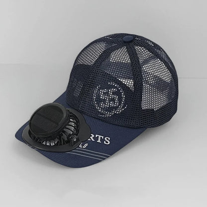 Solar Powered Charge Fan Baseball Cap Adults Summer Outdoor Camping Fishing Sun Shading  Duck Tongue Mesh Cap Father's Day Gifts