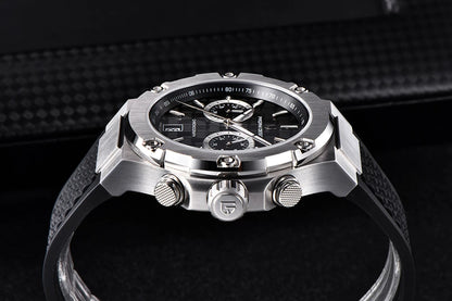 Křemenné pánské hodinky PAGANI DESIGN – luxusní sportovní chronograf, vodotěsný, s luminiscenčními ručičkami a safírovým sklem s antireflexní úpravou