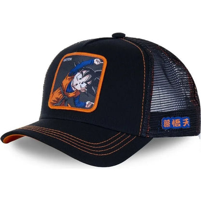 „Dragon Ball Buu Goku“ kepurė – vasarinė kelioninė kepurė su snapeliu, vyriška, siuvinėta, hip-hop stiliaus, su saulės skydeliu, reguliuojama, „trucker“ stiliaus tinklinė kepurė