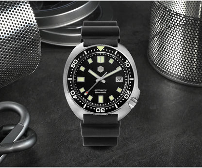 San Martin Turtle Men Diver Watch 44mm NH35 Automatic Mechanical Wristwatch Sapphire Waterproof 200m Luminous Relojes SN0047