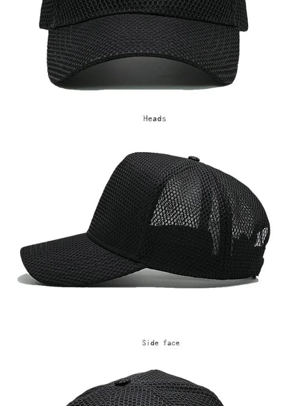 60-64cm Big Head Mesh Breathable Baseball Cap Men And Women Thin Section High Top Hat Outdoor Sunscreen Sun Hat Duck Tongue Hat