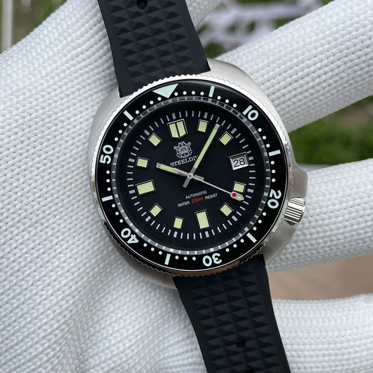 SD1970 STEELDIVE Brand 44MM Sapphire Glass with Transparent AR Coating Ceramic Bezel NH35 Movement Automatic Dive Watch Turtle