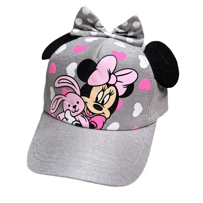 Casquette de baseball Disney Minnie Mickey Anime en coton et polyester, avec personnage de dessin animé, visière, pour déguisement, cadeau d'anniversaire pour enfants