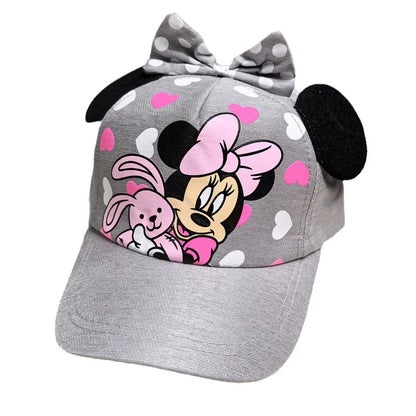 Casquette de baseball Disney Minnie Mickey Anime en coton et polyester, avec personnage de dessin animé, visière, pour déguisement, cadeau d'anniversaire pour enfants