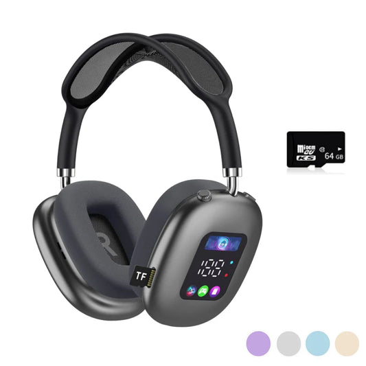 MAX600 Wireless Active Noise Cancelling Headphones Bluetooth 5.2 Over-Ear Headset with Touch Control, LED Display, HD Microphone & Deep Bass