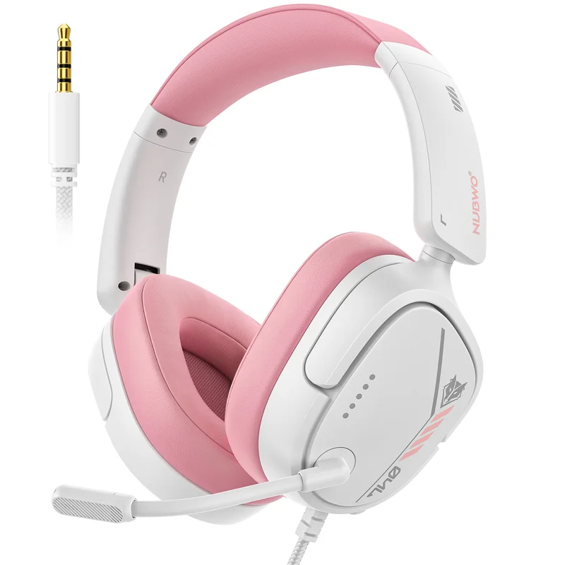 NUBWO HG04L Casque Gaming pour Jeux et Travail, Micro Unidirectionnel Clair, 250g Léger, Prise 3.5mm pour PS5 PS4 Xbox X|S Switch