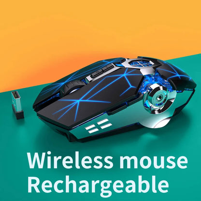 2.4G Wireless Mouse 6D Optical Rechargeable Wireless Mouse Noiseless Mice DPI1600 for Macbook PC Laptop