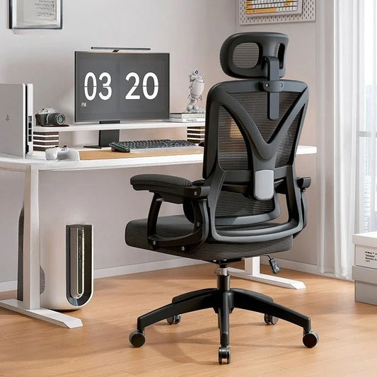 Chaise de bureau ergonomique avec support lombaire flottant, chaise de bureau inclinable et pivotante, mobilier de bureau, chaise d'ordinateur pour la maison