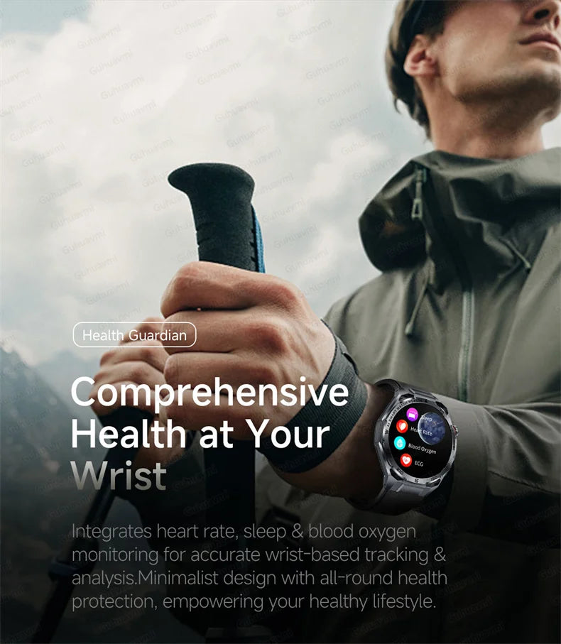 Smart Watch Men High-end Health Blood Pressure Blood Oxygen Lipids Uric Acid Sapphire Smart Watches Ai GPT Custom Dial ECG 2026
