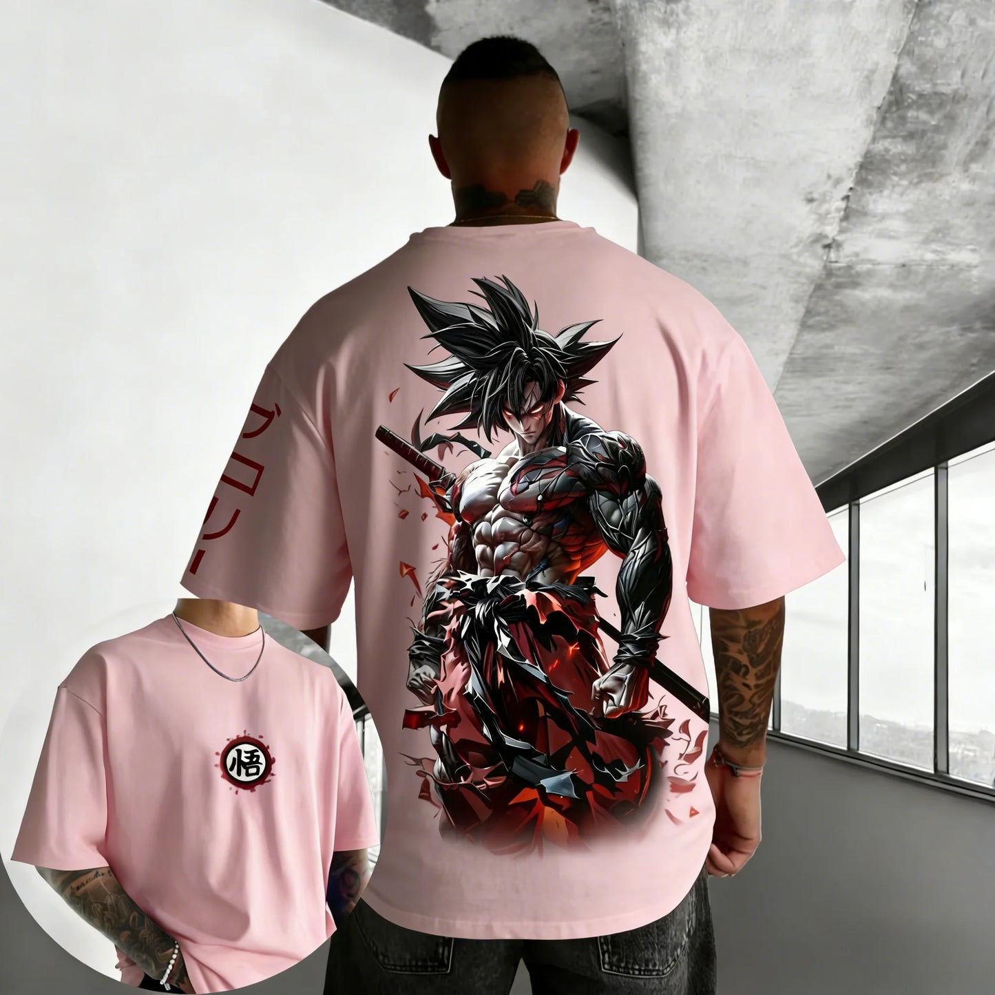 Dragon Ball Anime Oversized Cotton T-shirt 2026 Summer New Goku Printed Unisex Street Hip Hop Loose Casual Short Sleeve Top