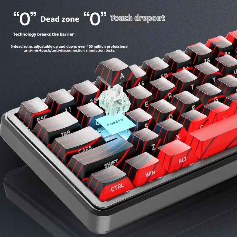 Teclados Gaming Sem Fios Attack Shark X65 PRO HE com Switches Magnéticos 8K RT0.001mm, Gravação Lateral, Bluetooth, Windows Mac PC