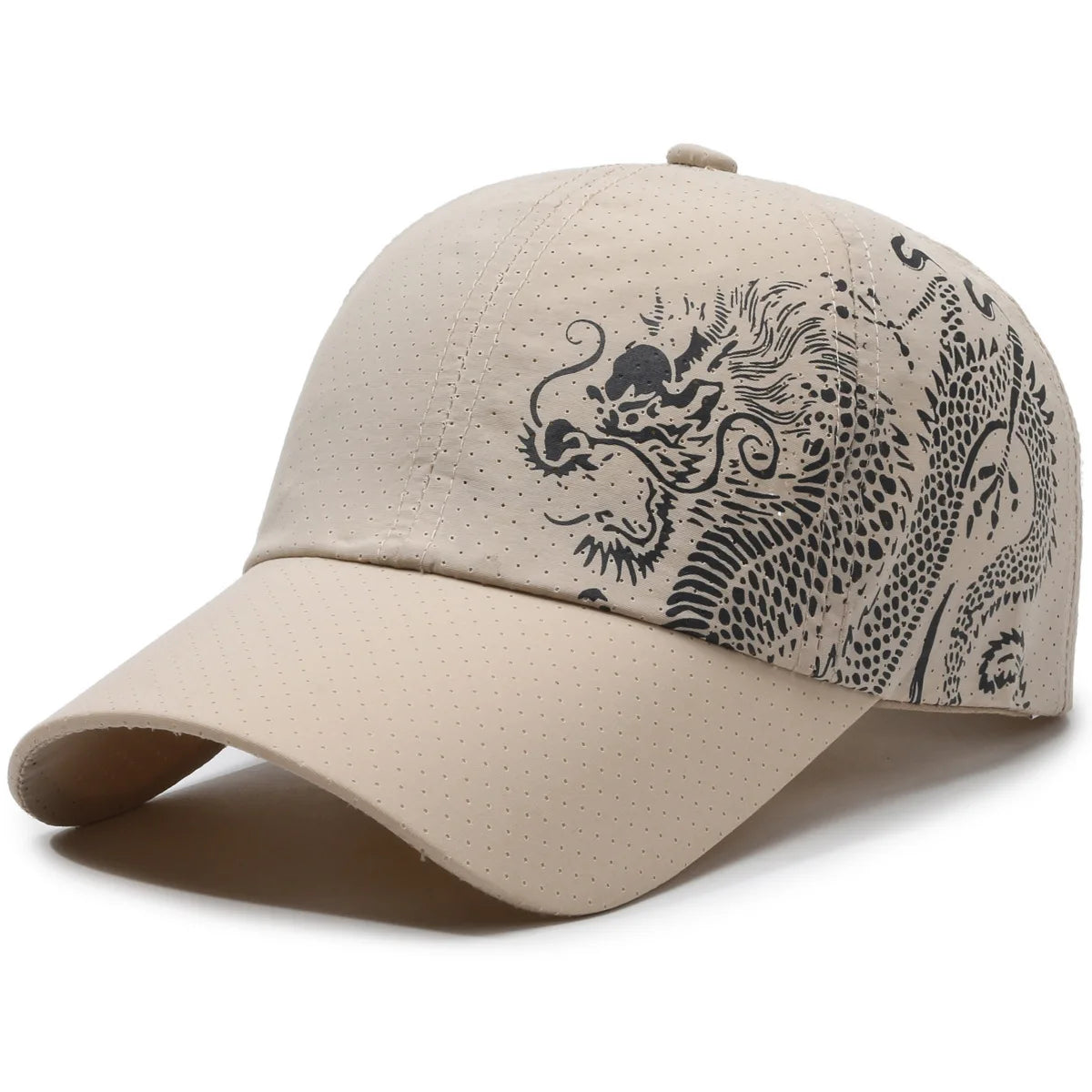 Casquette de baseball à imprimé dragon, casquette de sport d'été pour la protection solaire en extérieur à séchage rapide, casquette à visière plate décontractée pour homme et femme