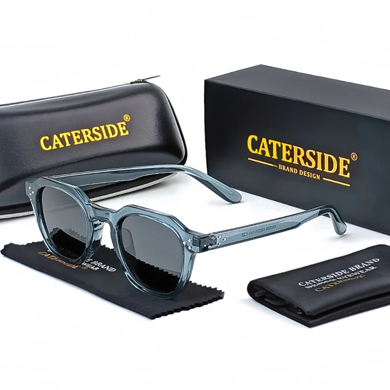 Caterside Nové retro polarizované pánské sluneční brýle s čtvercovým rámem z TR90, dámské sluneční brýle, outdoor, řízení, rybaření, UV400, dárek