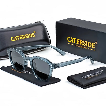 Caterside Nové retro polarizované pánské sluneční brýle s čtvercovým rámem z TR90, dámské sluneční brýle, outdoor, řízení, rybaření, UV400, dárek