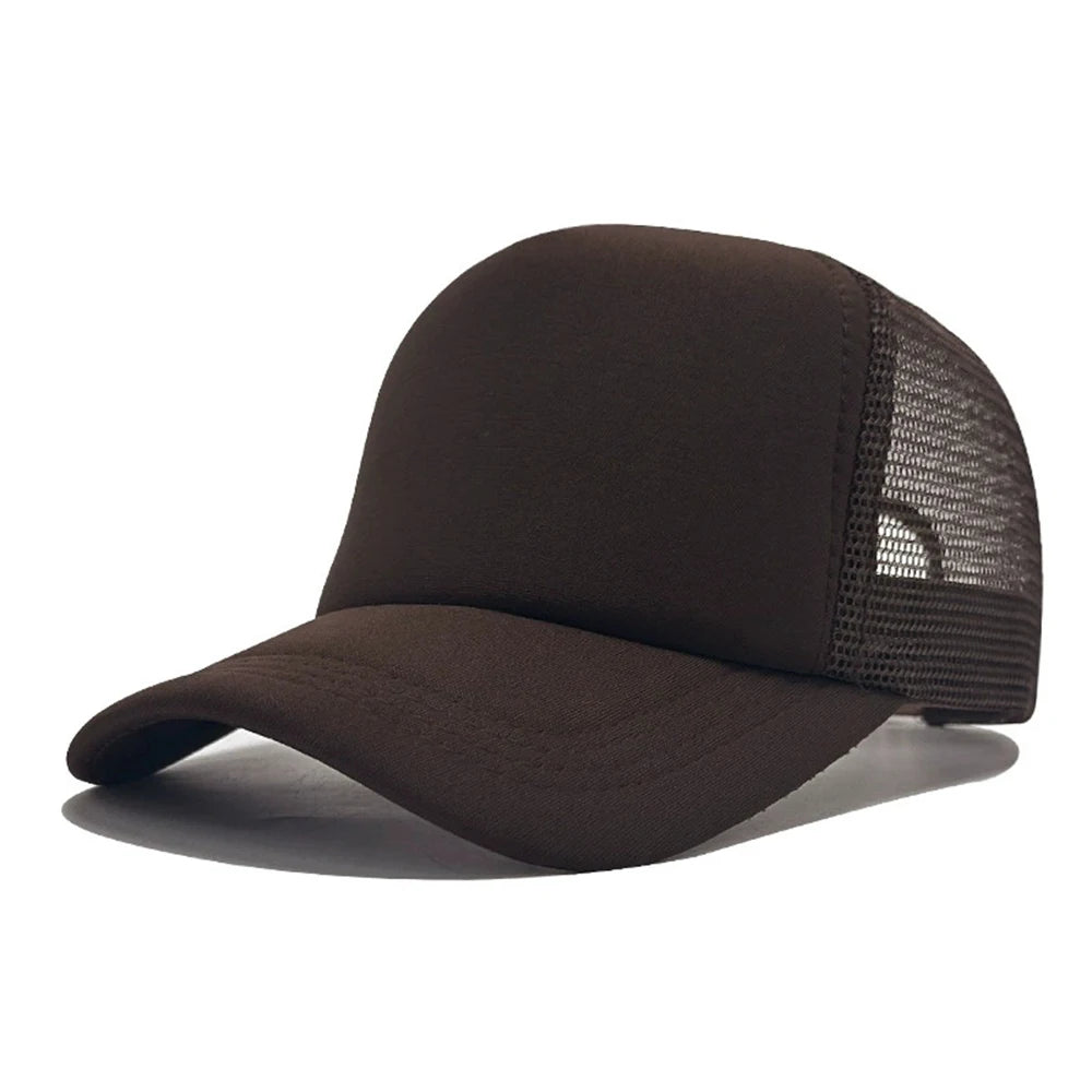 Casquette unisexe décontractée en maille unie, casquette de baseball ajustable à fermeture à pression, pour femmes et hommes, casquette de camionneur hip-hop, streetwear, casquette « Dad Hat »