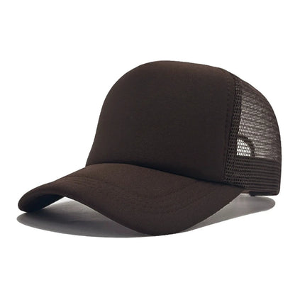 Casquette unisexe décontractée en maille unie, casquette de baseball ajustable à fermeture à pression, pour femmes et hommes, casquette de camionneur hip-hop, streetwear, casquette « Dad Hat »