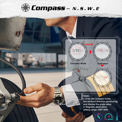 NORTH EDGE Men's Sports Digital Watches Business Luxury Watch For Men Waterproof 50M Altimeter Barometer Compass Luminous Clock