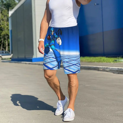 Custom Megaman Video Game Mega Man Short Pajama Pants Men Sleepwear Sleep Lounge Bottom Shorts Sleeping Pants