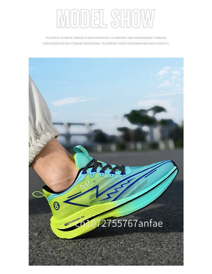 Scarpe da running da uomo con piastra in carbonio, leggere, ultra ammortizzate, traspiranti, da maratona, con assorbimento degli urti e supporto, sneaker sportiva comoda da donna