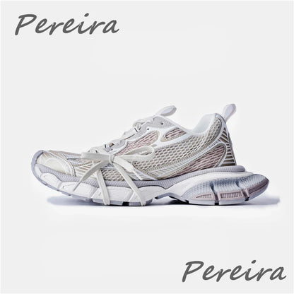 Street Style Thick Sole Men Sneakers New Mixed Colors Lace-Up Couple Casual Shoes Comfortable Breathable Running Walking Shoes