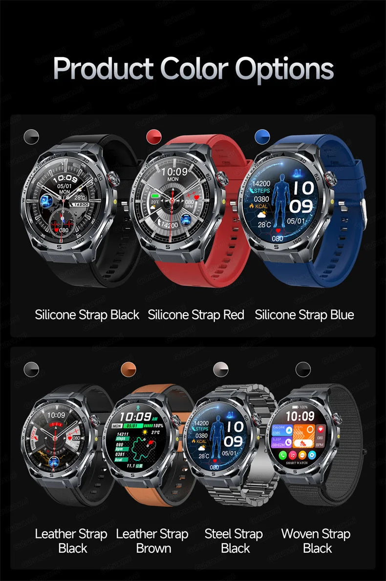 Smart Watch Men High-end Health Blood Pressure Blood Oxygen Lipids Uric Acid Sapphire Smart Watches Ai GPT Custom Dial ECG 2026