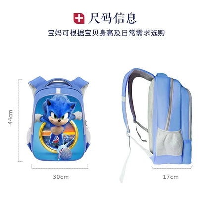 New Anime Character Sonic Action Puppet Kids Large Capacity School Bag Hedgehog Action Figure Teen Cartoon Backpack Gift