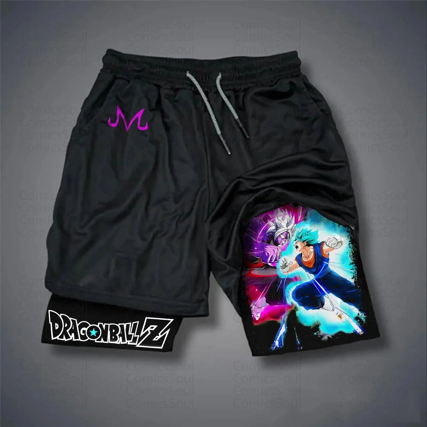 2026 Dragon Ball Anime Men's Shorts Sportswear Quick Dry Gym Pants Double-layer 2 in 1 Shorts Y2k Summer Breathable Streetwear