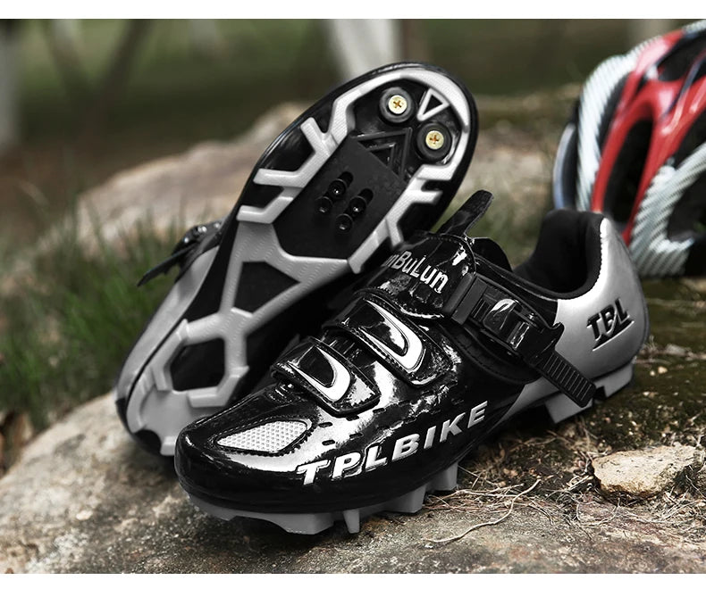 New Men’s and Women’s Bicycle Shoes Outdoor Cycling Shoes with Three Functional Soles Professional Training Shoes